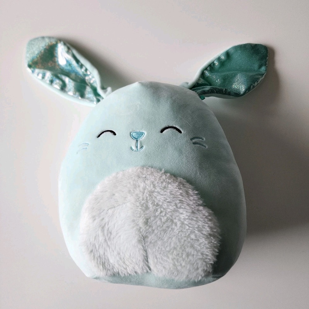 Squishmallows 10" Xin Bunny Mint Green Easter Sparkly Ears Rabbit Stuffie Plush